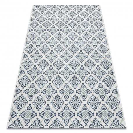 Covor sisal Color 19246/969 Flori alb, 200x290 cm