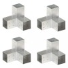 vidaXL Conectori Grindă Y 81x81 mm Metal Galvanizat Argintiu 4 buc. Fixare Grinzi Lemn St&acirc;lpi Copertine