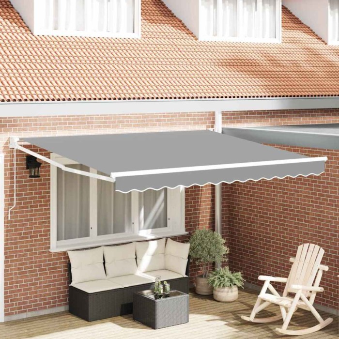 Copertină Manual Alb 3 x 2,5 m Metal