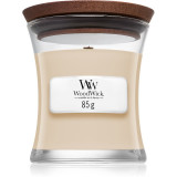 Woodwick White Honey Miel Blanc lum&acirc;nare parfumată cu fitil din lemn 85 g