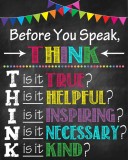 Stickere Decorative pentru Clasa - Before you speak, think - 60x90 cm