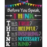 Stickere Decorative pentru Clasa - Before you speak, think - 60x90 cm