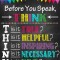 Stickere Decorative pentru Clasa - Before you speak, think - 60x90 cm
