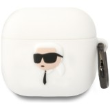 Husa pentru apple airpods 4 - karl lagerfeld silicone nft karl head 3d - white