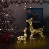 vidaXL Decorațiune de Crăciun familie reni, 160 LED, alb cald, acril