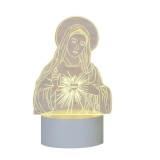 Lampa veghe 3D crestina, acril, alimentare USB