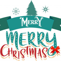 Sticker decorativ, Merry Christmas , Verde, 73 cm, 4898ST