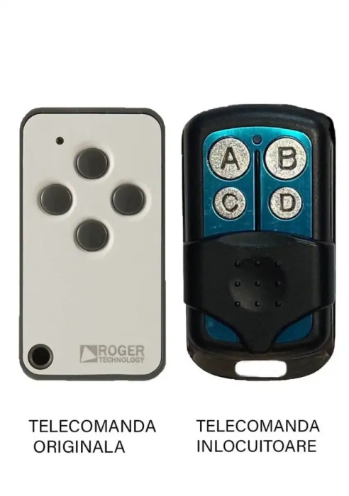Telecomanda poarta garaj de 2 si 4 canale cod fix 433.92MHz Roger E80 compatibila cu originalul (845)