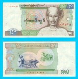 Burma (p#66) 90 Kyats 1987 aUNC &#039;Saya San&#039; serie: CI 1631635