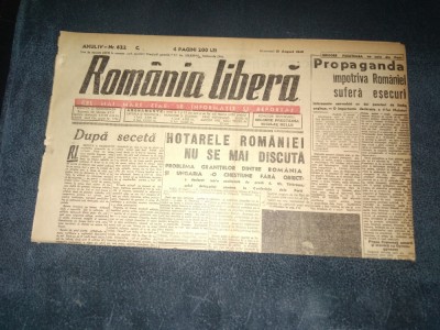 ZIAR ROMANIA LIBERA 21 AUGUST 1946 foto