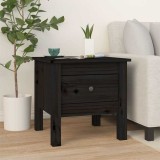 Cumpara ieftin Masă laterală, negru, 40x40x39 cm, lemn masiv de pin