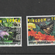 Tonga 2016-Fauna,Fluturi,serie 2 valori,(partea I),dantelate,MNH,Mi.2048-2049