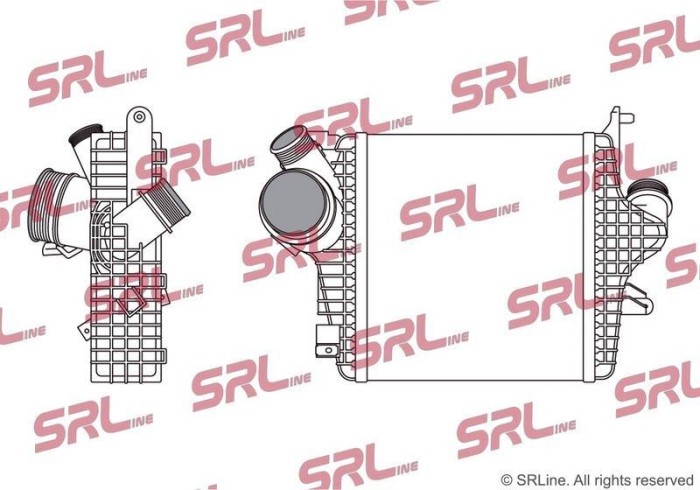 Intercooler Audi Q7 15-; Vw Touareg 18-, motor: 3.0 V6 T, Phev, 258x293x64, SRLine, Aluminiu/ Plastic brazat, 4M0145803AH; 4M0145803BP