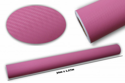 Folie auto carbon 3d texturata PINK - colant auto 1.27 / (30M) Performance AutoTuning foto