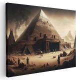 Tablou piramida creata prin inteligenta artificiala 1458 Tablou canvas pe panza CU RAMA 70x100 cm
