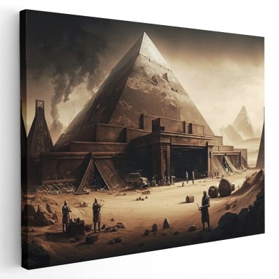 Tablou piramida creata prin inteligenta artificiala 1458 Tablou canvas pe panza CU RAMA 60x90 cm foto