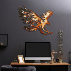 Decoratiune de perete, Eagle 2, Metal, Dimensiune: 71 x 63 cm, Multicolor