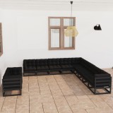 vidaXL Set mobilier grădină cu perne, 11 piese, lemn masiv de pin 3076988