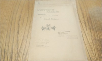 L`APPRENTI SORCIER - Scherzo Ballade de GOETHE - Paul Dukas 1939, 74 p. foto
