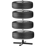 Suport depozitare anvelope 4 roti din metal, 100 kg, negru, 45x45x105 cm