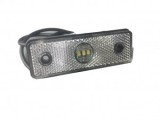 Lampa Gabarit LED 24V Alba Dreptunghiulara 100mm Omologare E11