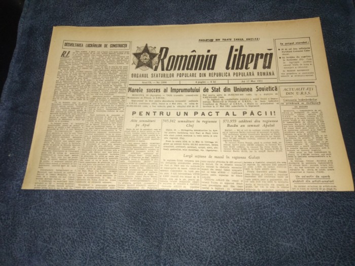 ZIARUL ROMANIA LIBERA 17 MAI 1951
