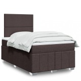 vidaXL Pat box spring cu saltea, maro &icirc;nchis, 120x190 cm, textil 3291603