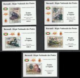 Burundi 2012 - Locomotive cu Abur Deluxe S/S 5v MNH, Nestampilat