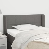 vidaXL Tăblie de pat cu aripioare gri &icirc;nchis 93x16x78/88 cm textil