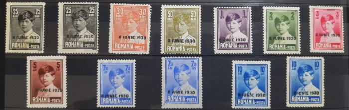 Timbre 1930 Mihai I - cu supratipar MNH