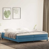 VidaXL Pat cu arcuri fără saltea Albastru &icirc;nchis 200x210 cm catifea