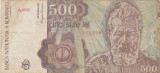 ROMANIA 500 LEI APRILID EROARE 1991 F