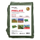 Prelata impermeabila verde 8x12 m, 120 g/mp, cu ochiuri Breckner