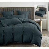 Lenjerie pat dublu,bumbac finet,6 piese,cearceaf normal 230x250cm, cearceaf pilota 200x230cm, 2 fete de perna 50x70, 2 fete de perna 70x70,neagra-8121
