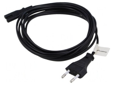 Cablu CEE 7/16 (C) mufe IEC C7 mamă PVC 3m negru foto