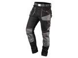 Pantaloni de lucru slim gri-neagră NEO TOOLS, XS, cu buzunar pentru genunchiere