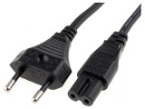 Cablu 2x0,75mm2 CEE 7/16 mufă IEC C7 mamă PVC 5m negru