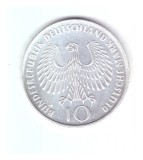 Moneda Germania 10 mark/marci 1972 F, Jocurile olimpice de la Munchen, stare foarte buna, curata