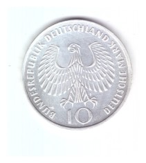Moneda Germania 10 mark/marci 1972 F, Jocurile olimpice de la Munchen, stare foarte buna, curata
