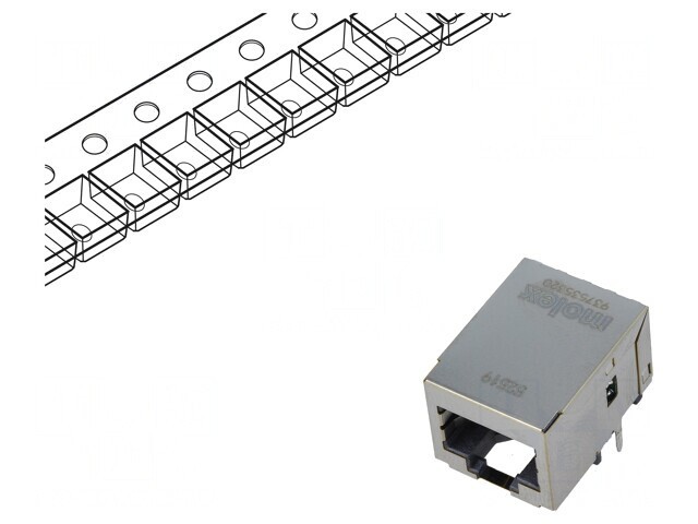 Soclu RJ45 ecranat cu transformator de separare PIN 8