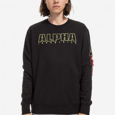 Alpha Industries bluză Embroidery bărbați, culoarea negru, cu imprimeu 116312.03-black