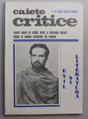 CAIETE CRITICE , REVISTA LUNARA DE CRITICA , TEORIE SI INFORMATIE LITERARA , NR. 1 - 2 / 1993 foto
