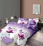 Lenjerie Pat Soy Sx173, Bumbac, 6 Piese, Cu Elastic, Alb, Lila