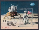 1989 LP 1229 - 20 DE ANI PRIMUL PAS AL OMULUI PE LUNA COLITA NEDANTELATA MNH