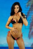 SW2326-115 Costum de baie in 2 piese model bikini cu floare rosie, S/M