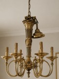 Impozant candelabru din bronz masiv in stilul francez Empire cu 6 brațe