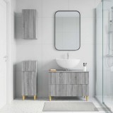 Cumpara ieftin Set de cabinet pentru baie cu 3 piese ARNHEM Sonoma gri