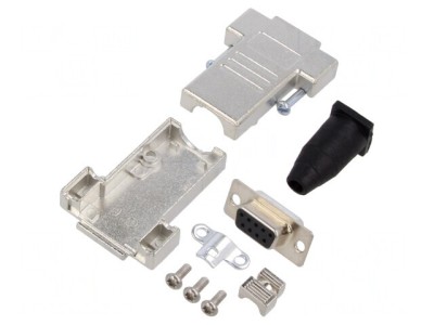 Conector D-Sub 9 PIN Mamă pentru Cablu - Negru foto
