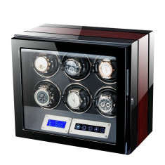 Cutie pentru intors ceasuri automatice iUni, Luxury Watch Winder 6 Mahon foto