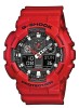 Ceas Sport Casio G-SHOCK GA-100 -Red NOU CRONOGRAF ACTIV ! ROSU MAT SUPERB, Analog &amp; digital, Alarma